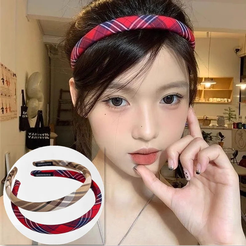 

Новые винтажные клетчатые повязки для волос для женщин и девочек, ободки, повязки на голову, аксессуары для волос, головные уборы