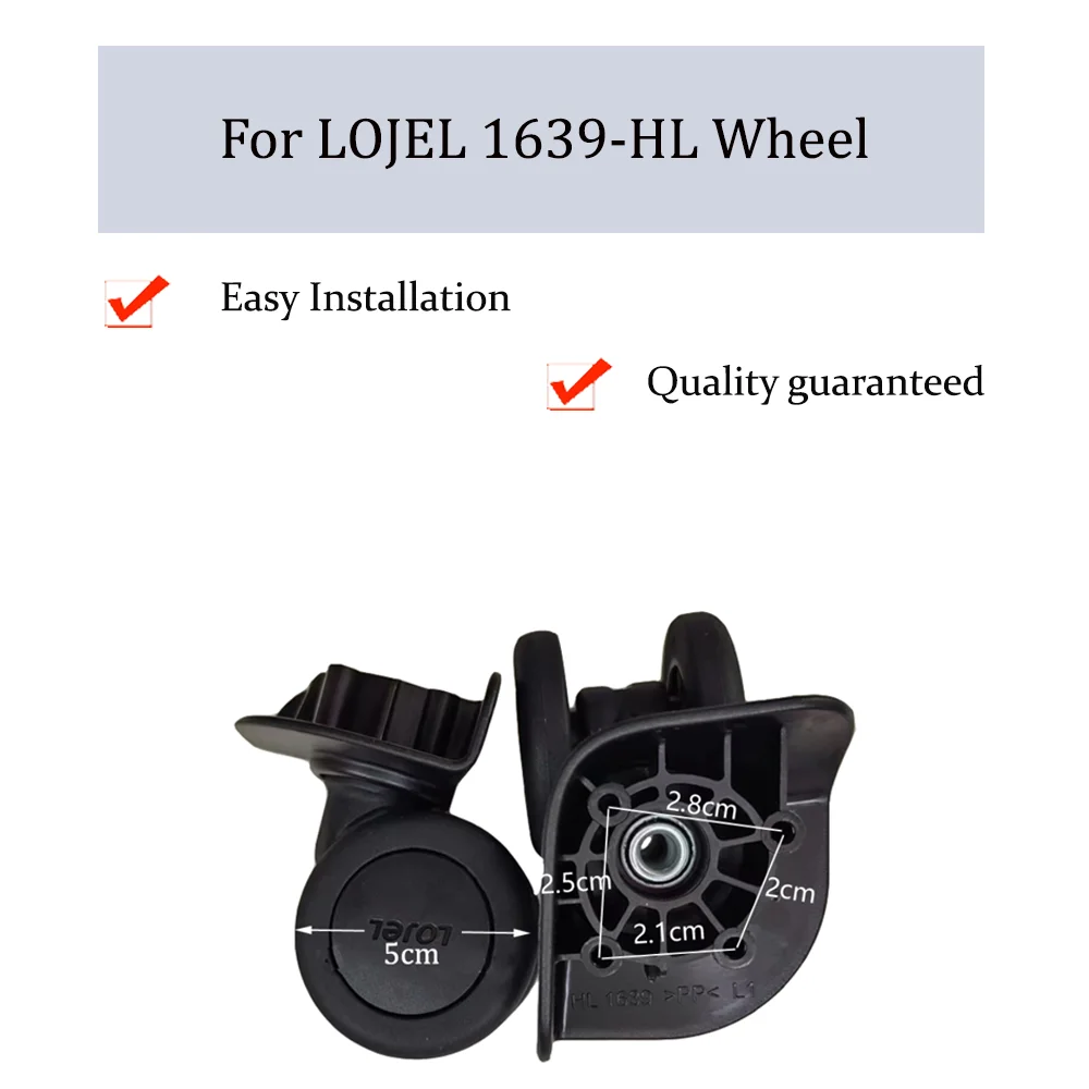 For LOJEL 1639-HL Universal Wheel Replacement Trolley Case Luggage Pulley Silent Smooth Shock Absorbing Roller Caster Wheels