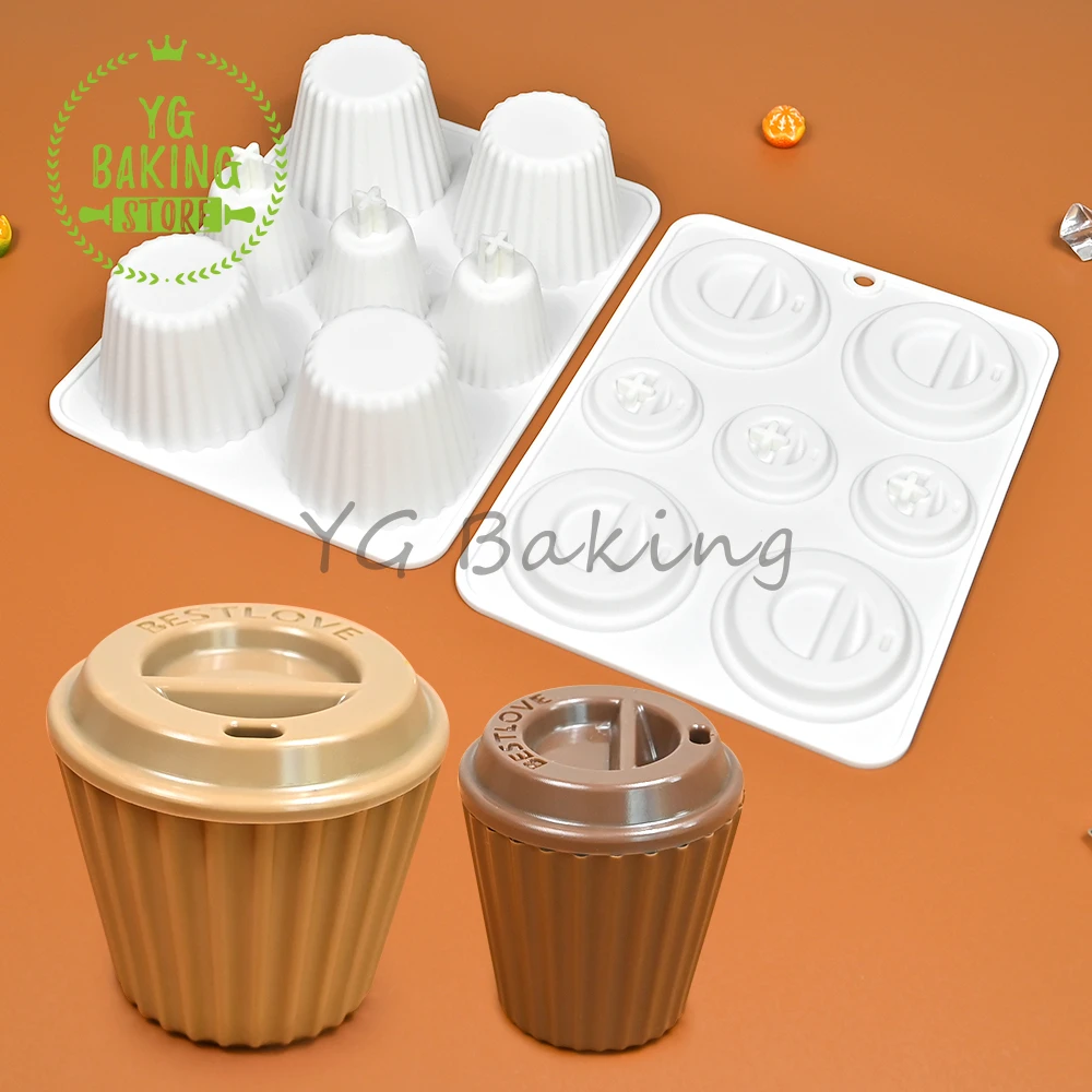 

Dorica 2pcs/set 3D Striped Coffee Cup Cake Silicone Mould DIY Jelly Dessert Chocolate Mousse Mold Cake Decorating Tools Bakeware