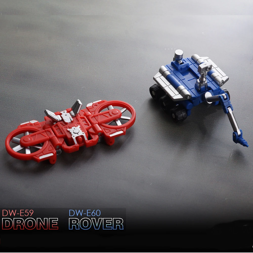 변환 Dr. Wu DWE59 드론 DWE60 로버 오리지널 최소 스케일 오리지널 메카 액션 피규어 장난감 모델