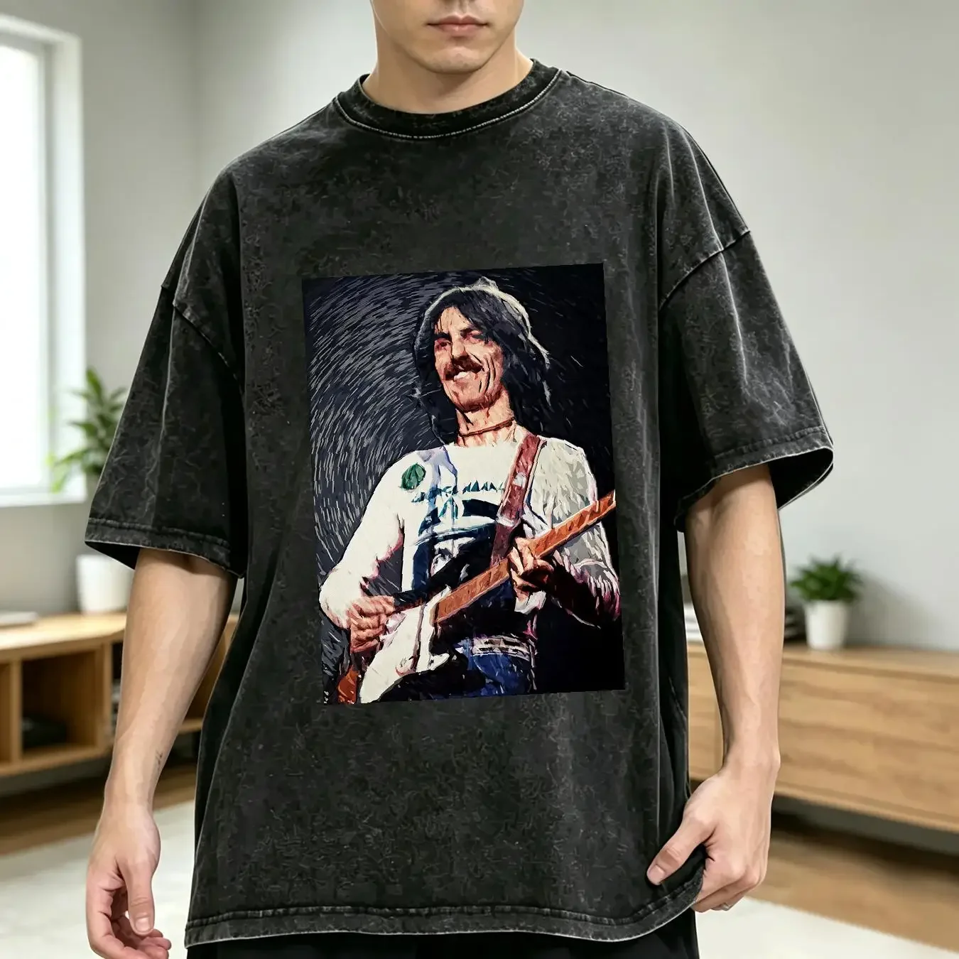 washed T Shirt George Harrison new design color full graphic long or short sleeves vintage Washed Soft fashion Comfortable
