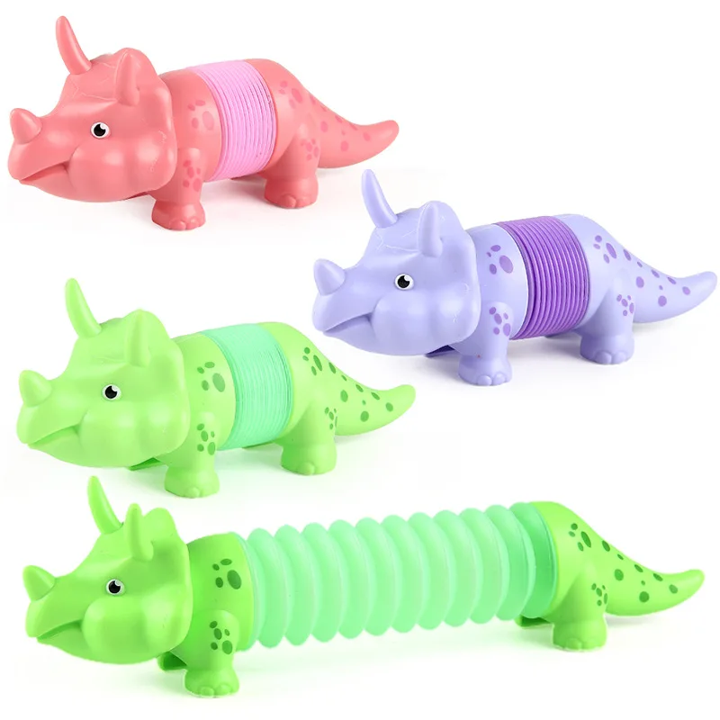 Creative Dinosaur Squeeze Toy Kids Pop Tubes Sensory Toy Stress Relieve Bellows For Girls Boys Teens Childrens Anti-stress Gifts