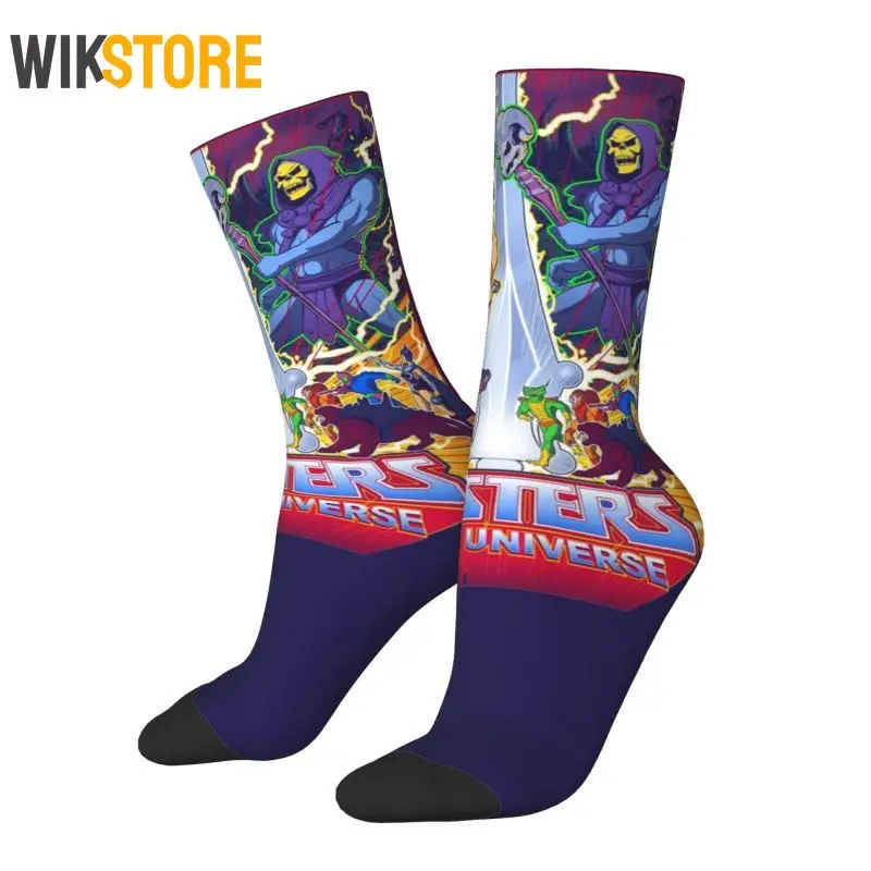 Masters Of The Universe Men Women Crew Socks Cool He Man Skeletor Heman 80s Cartoon Dress Socks Breathable Basketball Socks