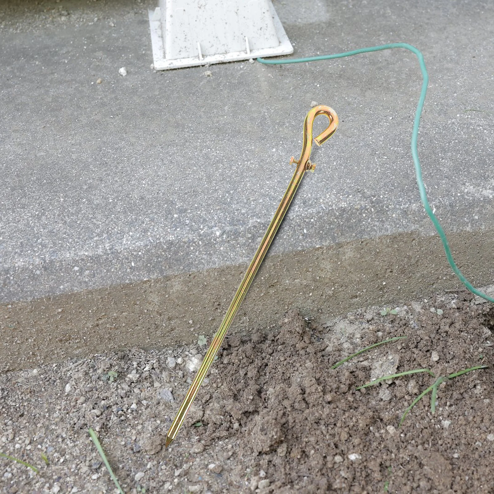 1Set Grounding Rod for Electric Fence Portable Earth Pole Brass Wire Connector for Antenna Tower Ground Rod