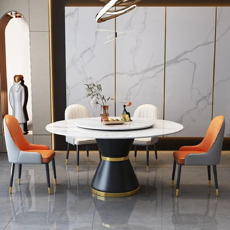 مجموعة طاولة طعام مستديرة حديثة وحدة تحكم متنقلة متعددة الوظائف طاولة جانبية طاولة مركزية فاخرة أثاث منزلي ميسا دي كوميدور