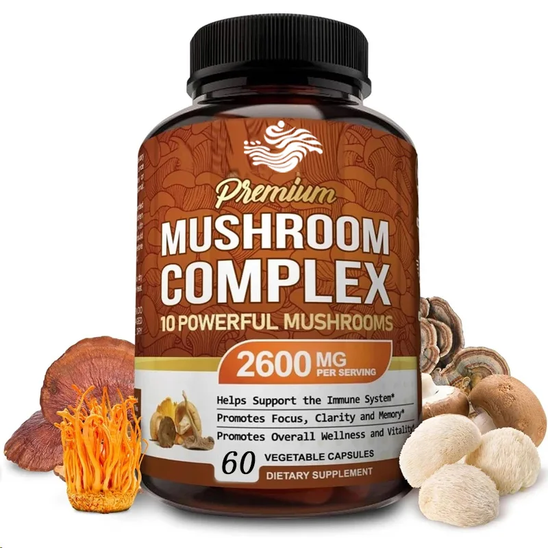 10 Types Of Mushroom Complexes, Including Ganoderma Lucidum, Lion's Mane Mushroom, Etc., Support The Brain, Energy, And