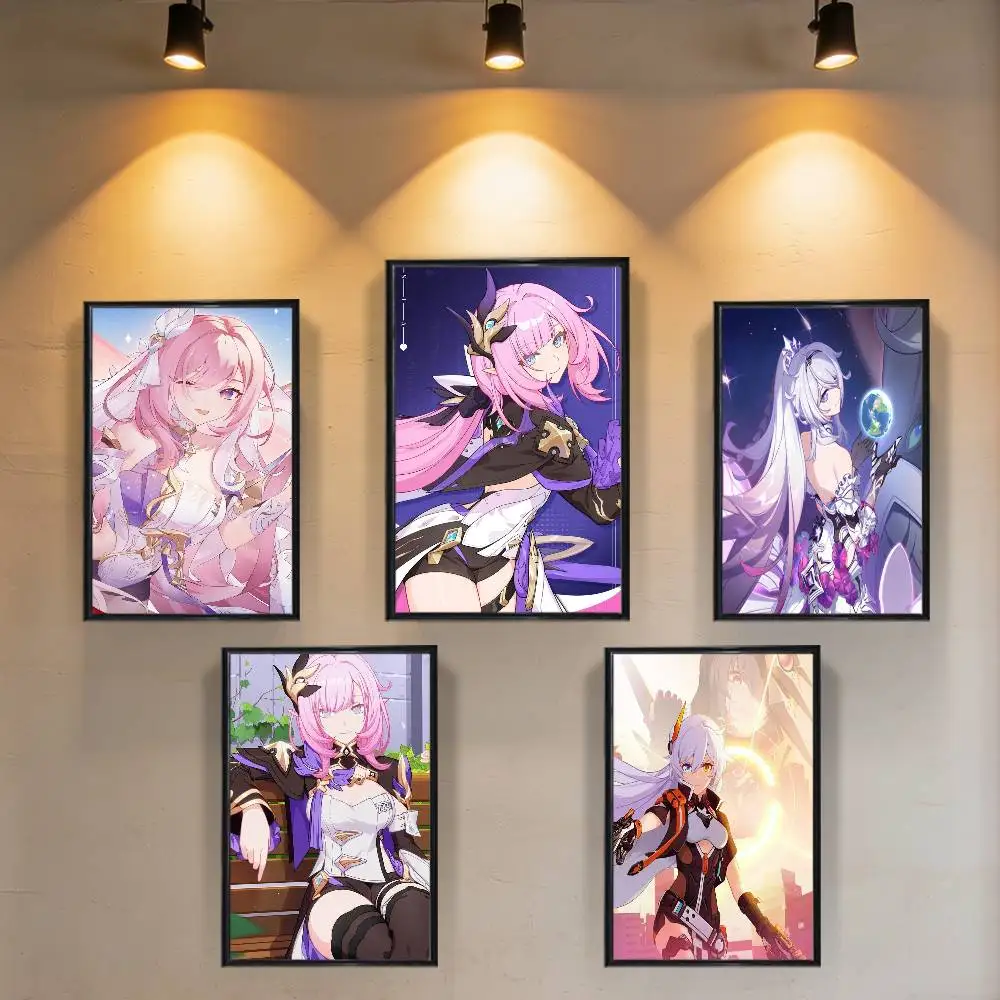 

Kiana Kaslana Elysia Honkai Impact Poster Prints Wall Art Picture Painting Gift Living Room Restaurant Bar Large Dec Sticker