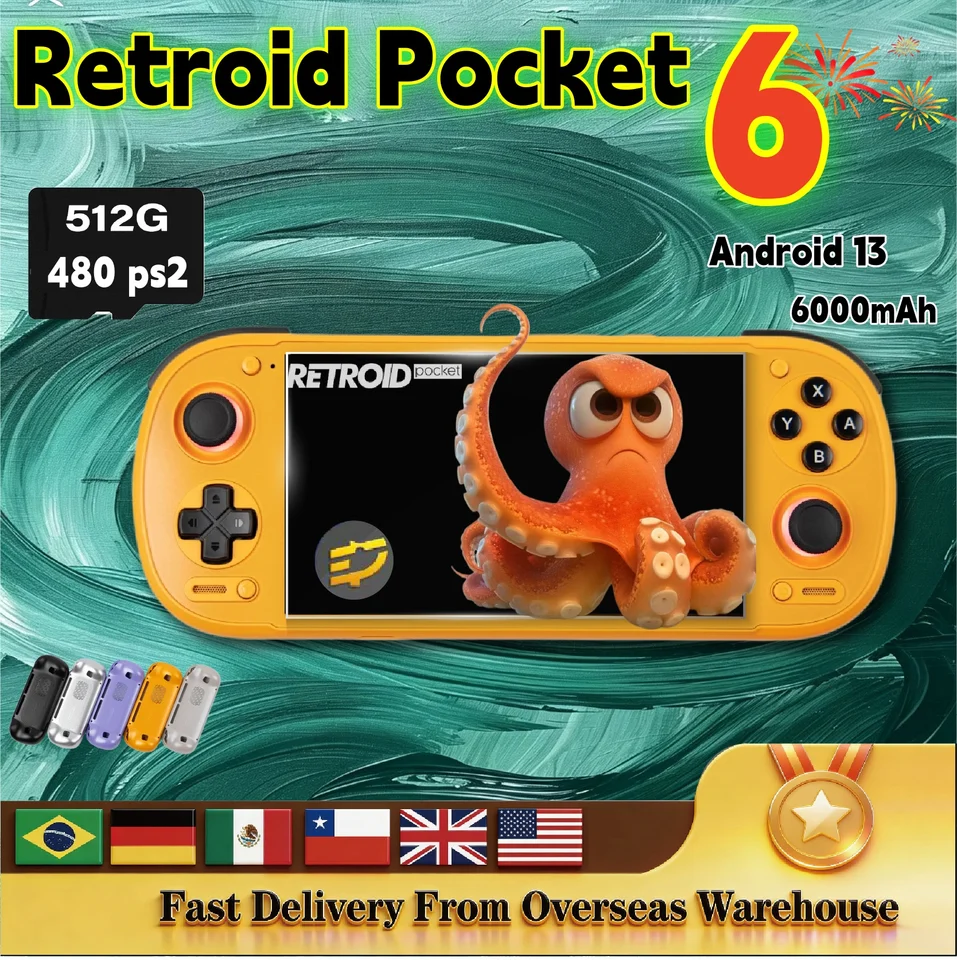 Retroid Pocket 6 Handheld Game Console RP6 Android 5.5 Inch 1080P