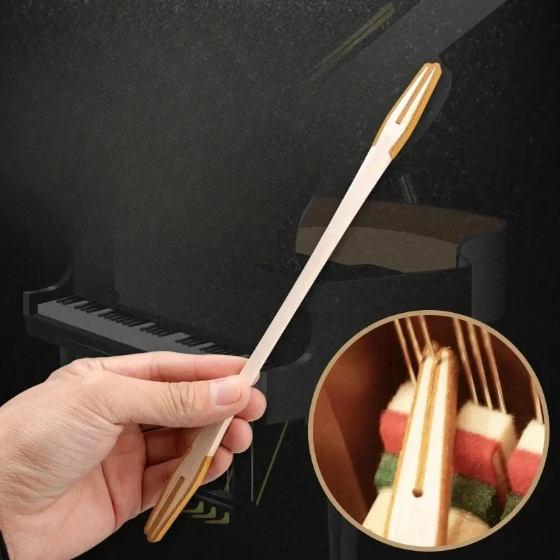 Maple Piano Tuning Silencer Alto Treble Stick Keyboard Musical Instrument Accessories Double Ended Mute Stick Repair Aid Tool