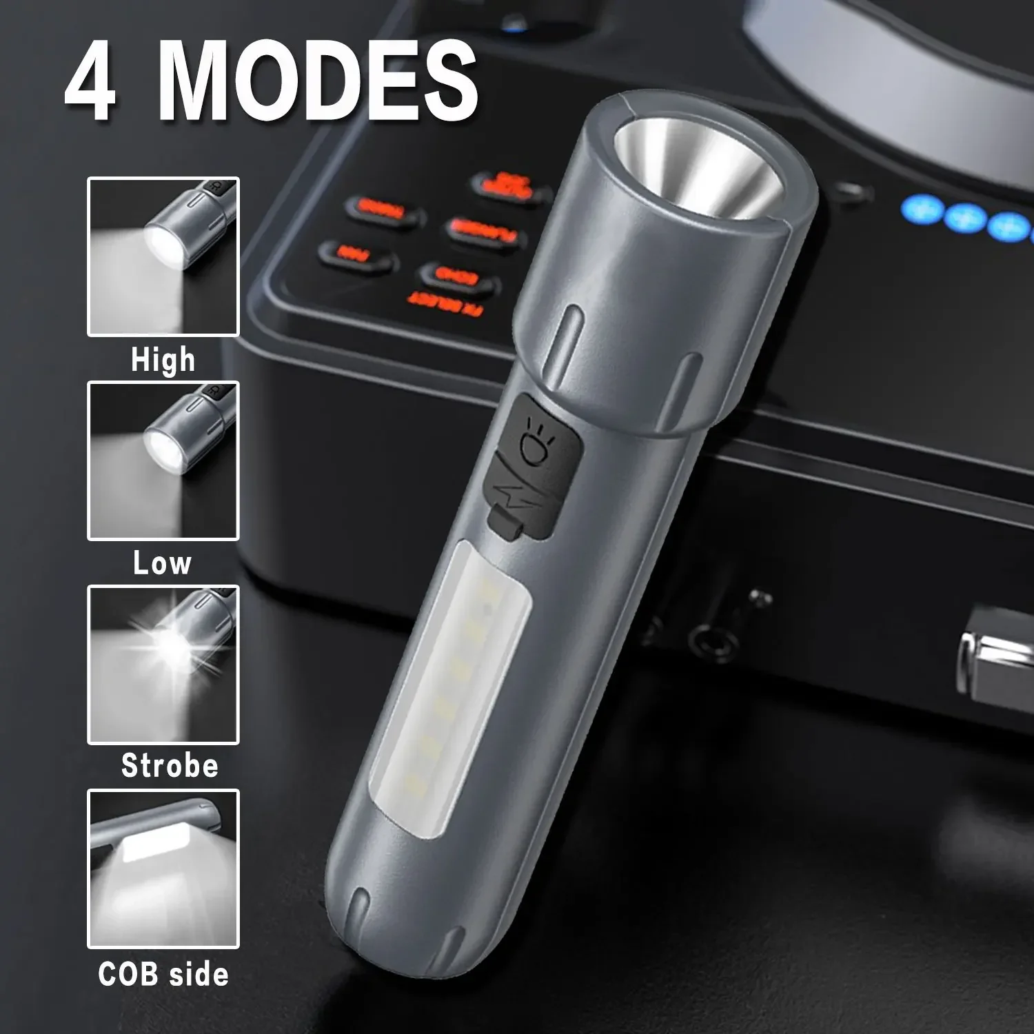 Super Bright New Upgrade-LED Flashlight 4 Modes USB Fast Charging Flashlights Portable Outdoor Torch for Camping Hiking Fishing