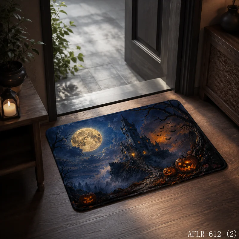 VIKAMA Halloween Decorative Doormat Noise-Reducing Comfortable Entryway Mat for Hallways Living Rooms and Corridors—Home Decor