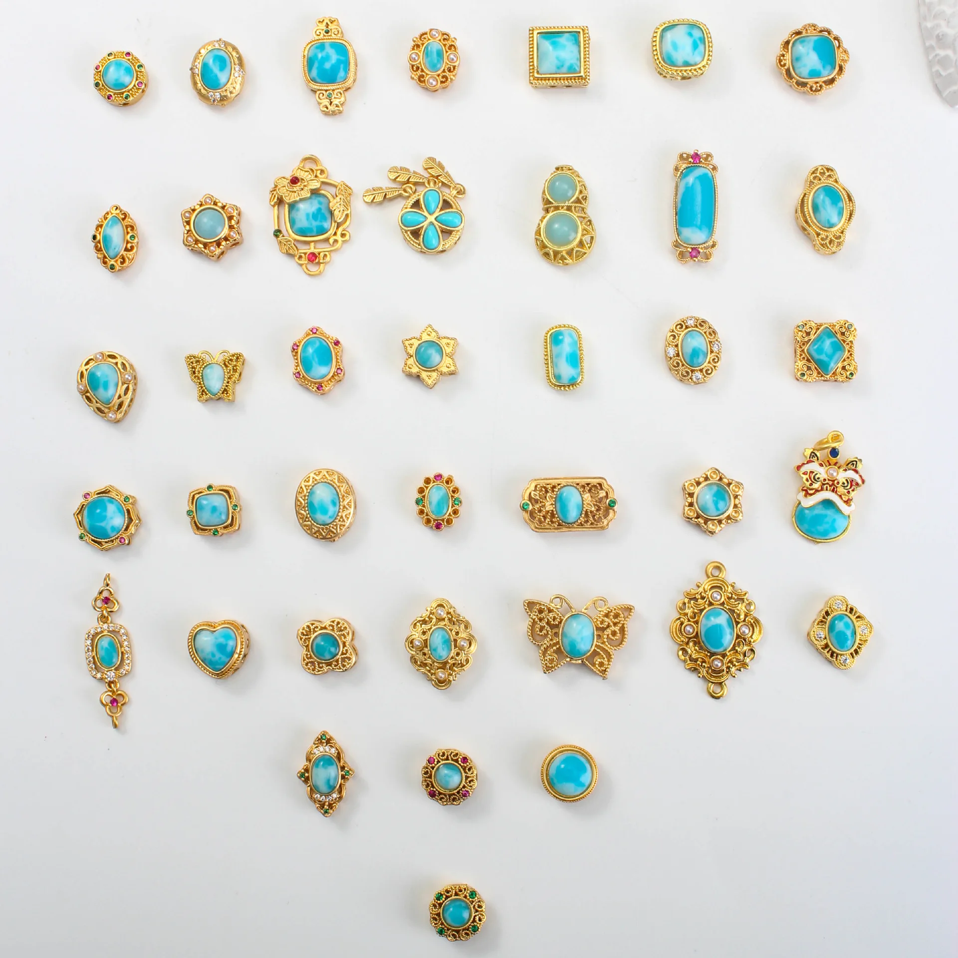 10 Pieces of Copper Gold-plated Inlaid with Sea Beads DIY Handmade Pearl Bracelet Necklace Jewelry Making Accessories Wholesale