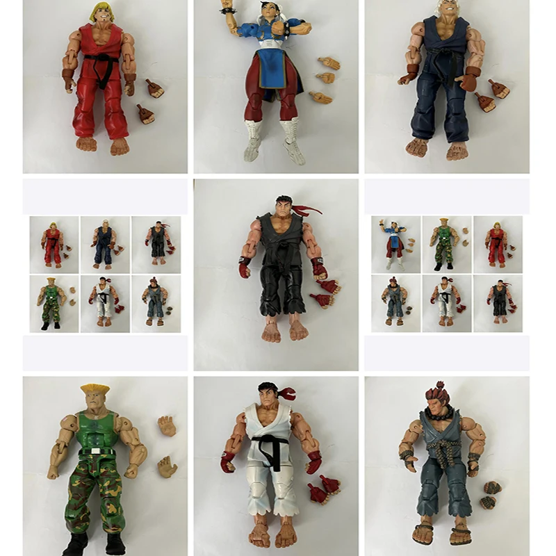 16Cm Street Fighter Neca Ryu Ken Chun Li Guile Gouki Anime Action Figure Game Afgeleide Karakter Beeldje Beweegbare Model speelgoed
