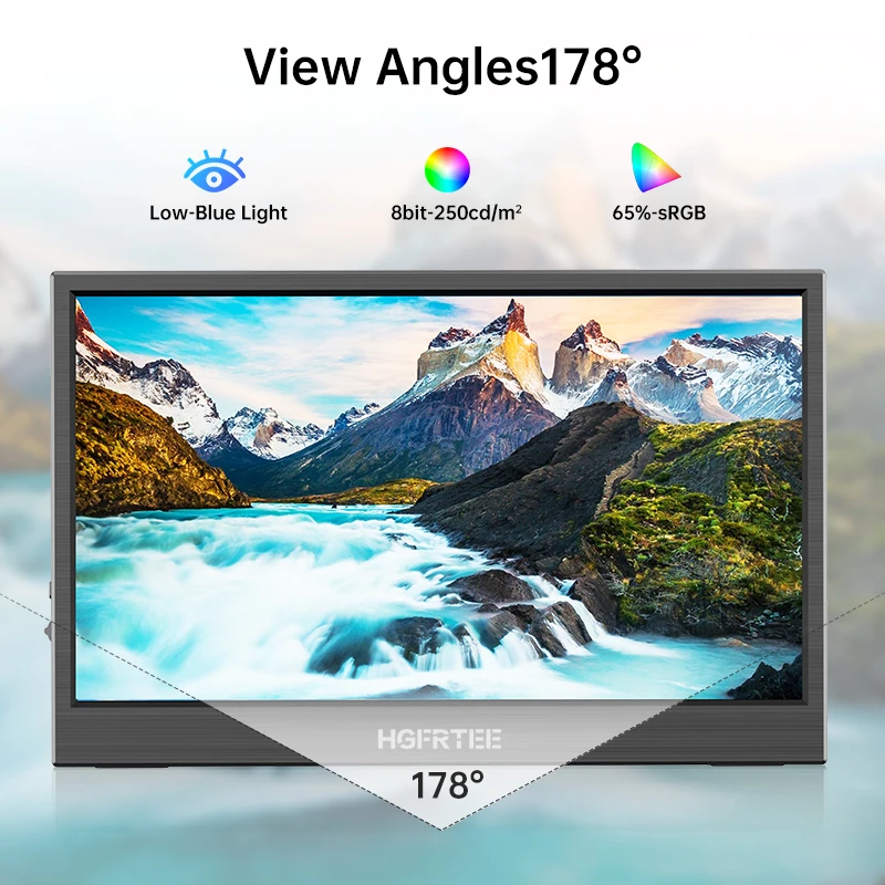 شاشة محمولة HGFRTEE مقاس 11.6 بوصة شاشة كمبيوتر محمول 768 شاشة خارجية مناسبة لأجهزة الكمبيوتر المحمول والكمبيوتر المدمج في مكبرات الصوت