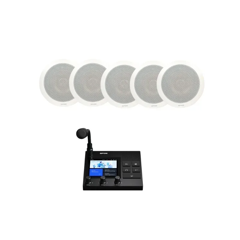 Multi Room Zone Audio Voice Paging Announcement Background Music System IP Ceiling Speaker Sound System