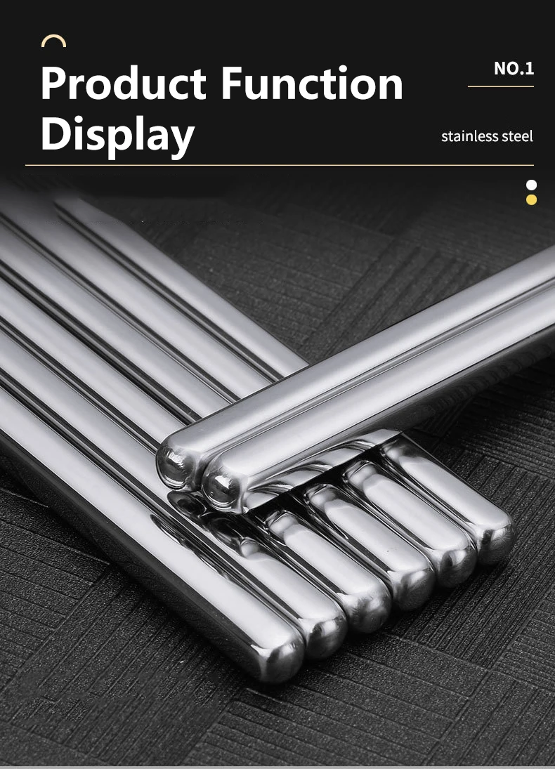 2-5 Paar Essstäbchen 304 Edelstahl rutsch feste Essstäbchen Metall Sushi-Sticks koreanische japanische Lebensmittel chinesische Essstäbchen – Detail 3