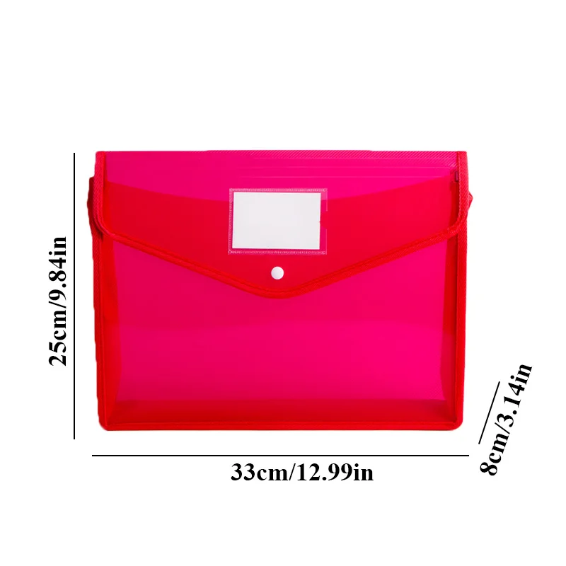 A4 Document Organizer Waterproof Translucent Document Organizer Large Capacity Transparent Snap Pouch Office School Supplies