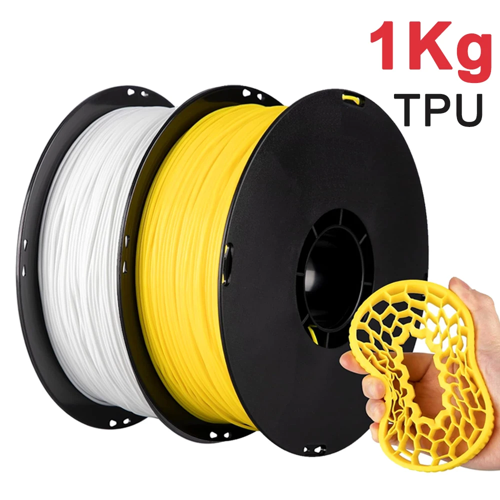 250 г 500 г 1 кг эластичная гибкая нить для 3D-принтера из ТПУ, желтый резиновый материал, рулонная гибкая нить, 3D-печать, 1,75 мм, 95 А, белый