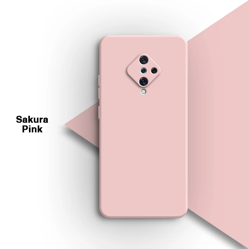 VIVO S1 Pro 6.38" 1920 PD1945F_EX 1920_20 충격 방지 소프트 뒷면 커버용 기본 오리지널 액체 실리콘 전화 케이스