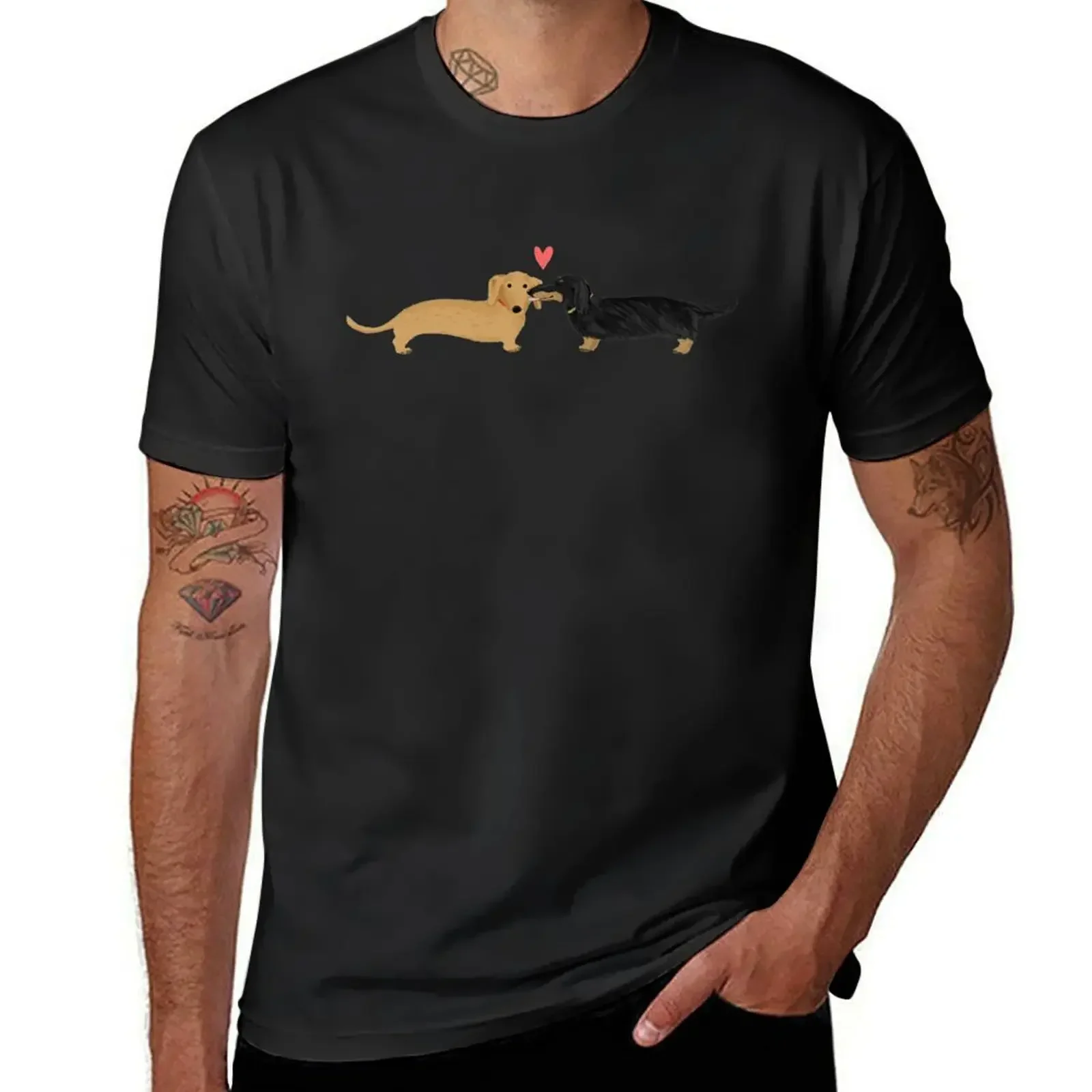 Dachshunds Love T-Shirt shirts graphic tees oversizeds mens t shirt graphic