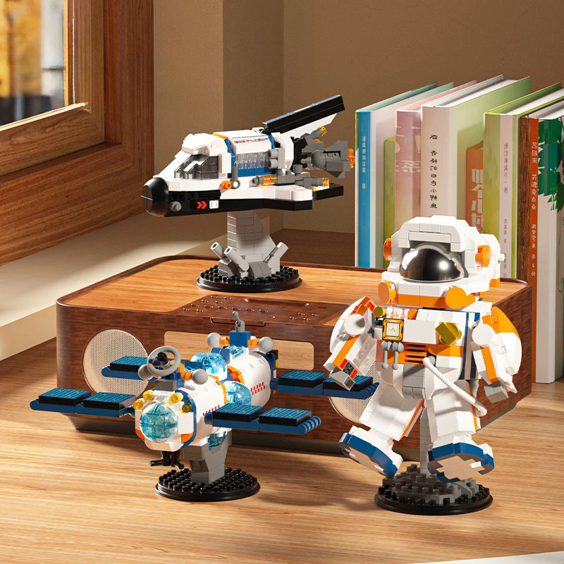 2027 Space Exploration Series Astronaut Rocket Super Aircraft Core Module Model Assembly Building Block Toy Gift Desktop Decor