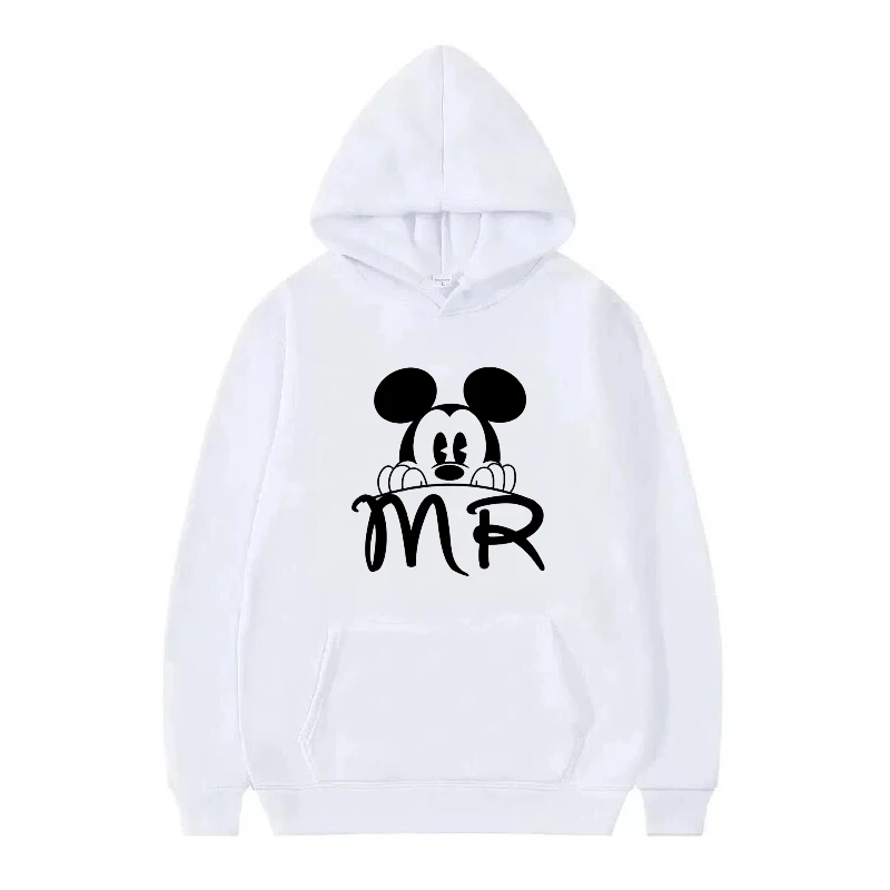 ディズニーミッキーマウスアバターパターンフリース女性黒冬ルーズトップス服プルオーバーレディース安い Y2k パーカースウェット