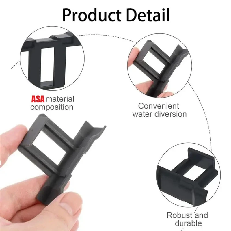 A44F-50PCS لوحة طاقة شمسية تصريف المياه كليب ASA اللوحة الضوئية المياه استنزاف كليب السيارات إزالة غبار الماء المستقر