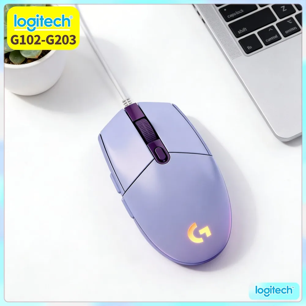 Logitech G102 Wired Mouse, HERO Sensor, RGB Sync, Mechanical Buttons, 6 Programmable Keys, Compatible With Mac And PC Laptops