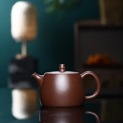 450ML 100% Real Handmade Yixing Purple Clay Teapot Raw Ore Treasures Purple Mud Kettle Kung Fu Zisha Pu'er Tea Green Teaware