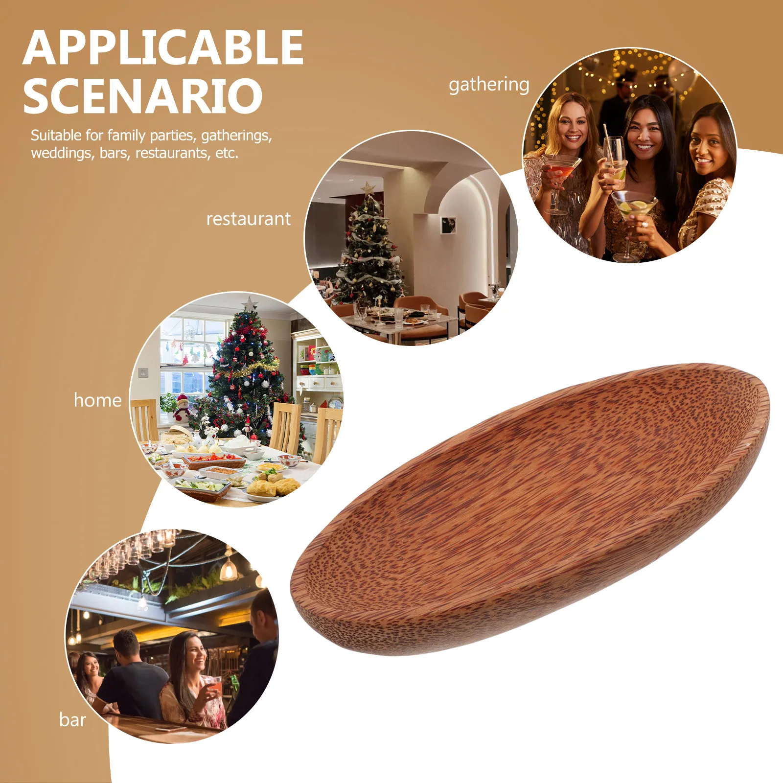 

Wooden Fruit Rustic Serving Tray Creative Wood Tray for Dessert Display Stacking Desktop Storage Natural Style for Cake