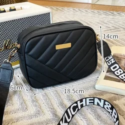 Fashion Travel Camera Bag Women's Cross PU Leather Shoulder Bag Roller Strip Camera Bag New Storage Bag Shoulder Phone Bag