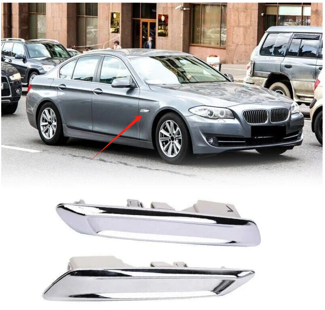 

Car Front Left Right Chrome Fender Trim Molding For BMW F10 F11 2013 2014 2015 2016 51137336645 51137336646