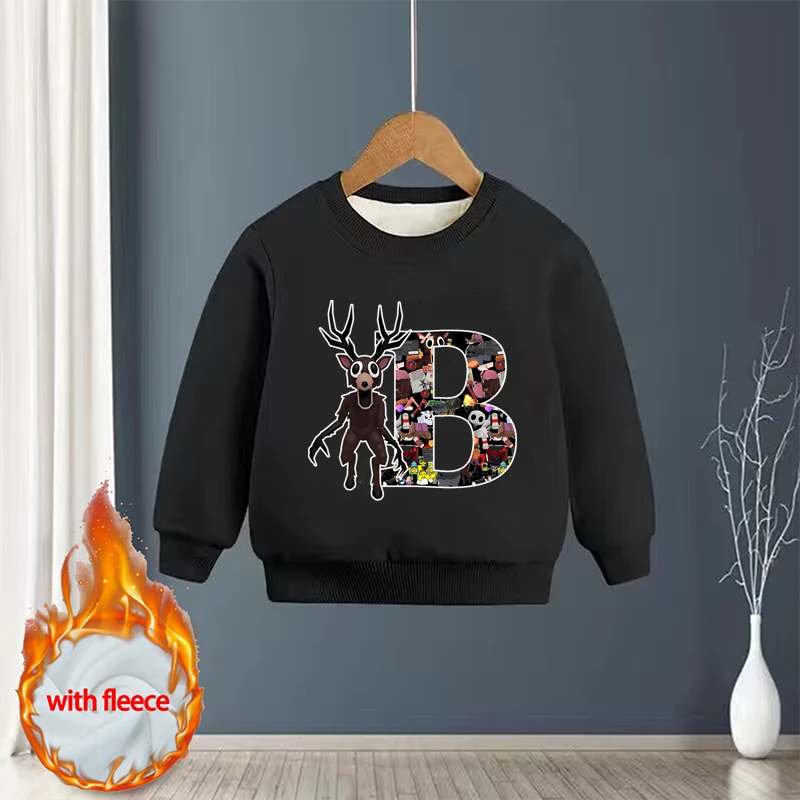 99 Nights in The Foreste 벨벳 스웨트셔츠 겨울 방풍 방한 따뜻한 옷 애니메이션 패턴 탑 어린이 생일 선물