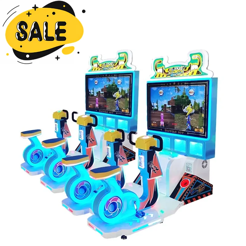 Wholesale Arcade Coin Operated Kids Video Bike Riding Game Machine 2 Players Bike Racing Simulator Custom
