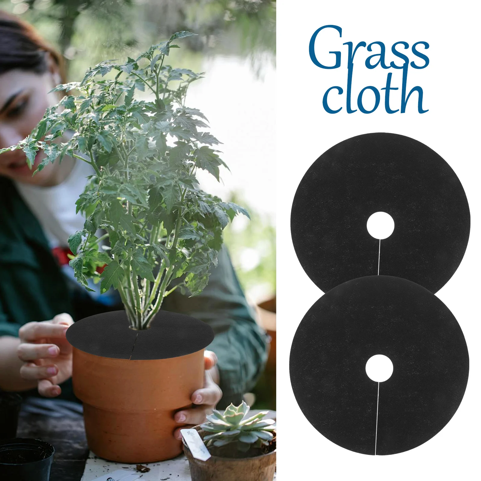 10 قطع من نسيج حاجز الأعشاب البيئية: غطاء أرضي غير منسوج قابل للتنفس لحديقة البستان الاحتفاظ بالرطوبة وحماية الجذر وقابل لإعادة الاستخدام