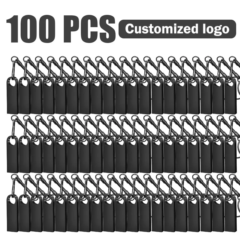 100PCS LOT USB Flash Drive 128GB Creative Gift Memory Stick 64GB Red Blue Pen Drive 32GB Green Gold U Disk Black Pendrive 16GB