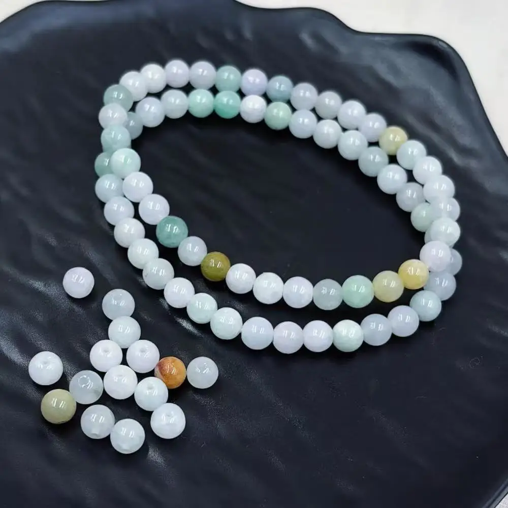 6mm Light Green Vintage Natural Jade Beads Girlfriend Jewelry Gift Elastic Bracelet 7-9inch