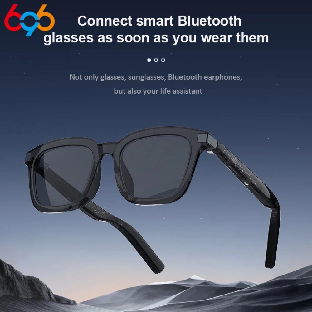 2 in 1 auricolare occhiali uomo donna musica occhiali intelligenti dente blu audio chiamata assistente vocale altoparlante impermeabile microfoni occhiali nuovo
