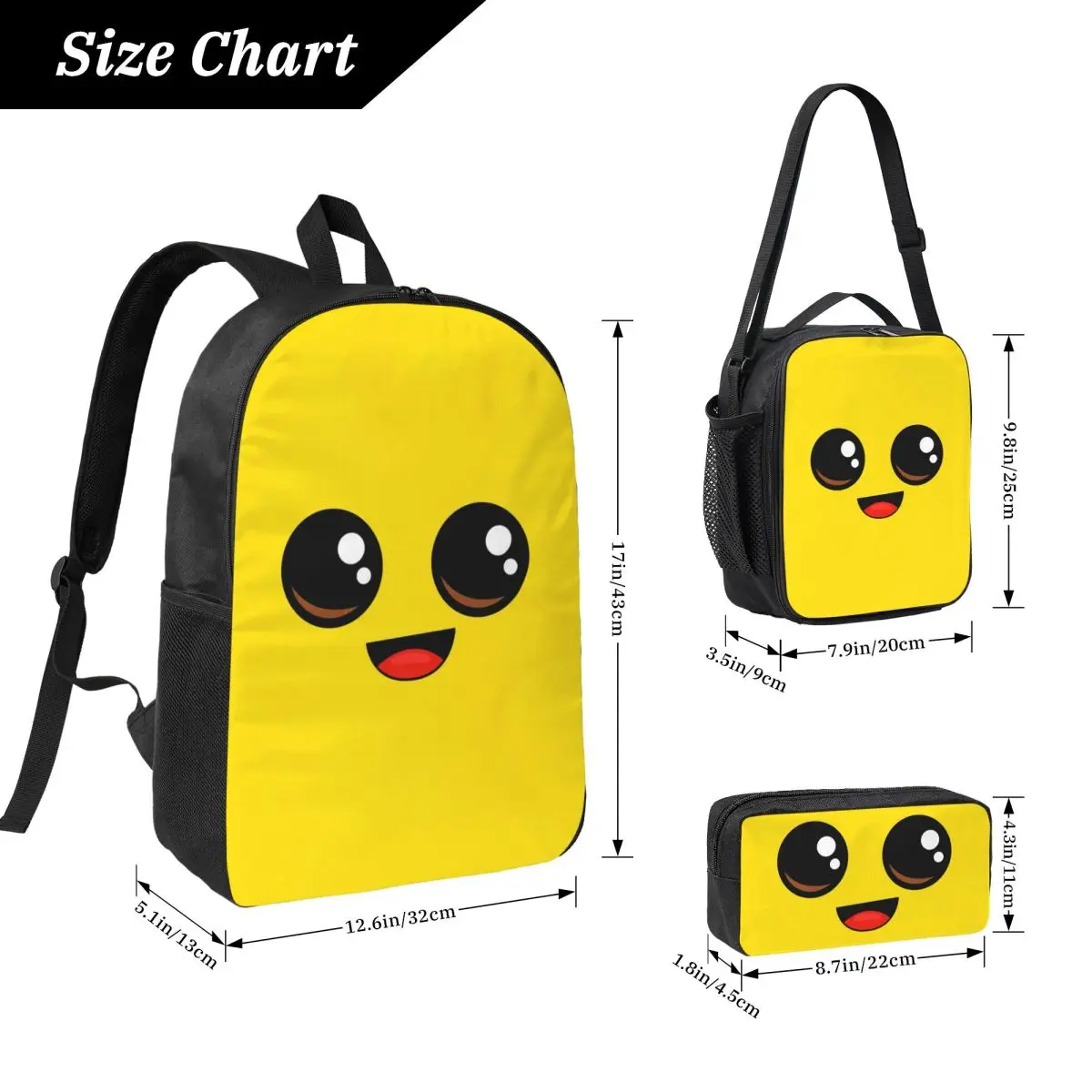 Banana Peely Battle Royale Character Backpack Boys Girls BookBag School Bag Shoulder Bags 3ps Insulated Lunch Bag Pencil Case