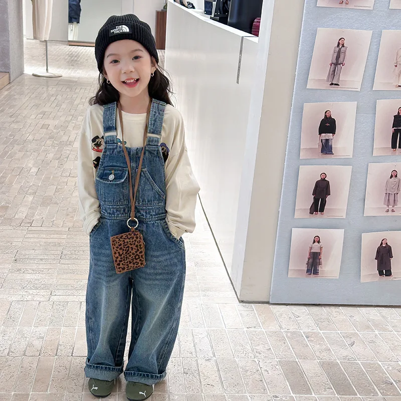 

RAISE 2026 Teen Girl Strappy Jeans 1-10Y Kid Girl Retro Suspender Overalls Denim Pant Jumper For Children Girl Baby Girl Trouser
