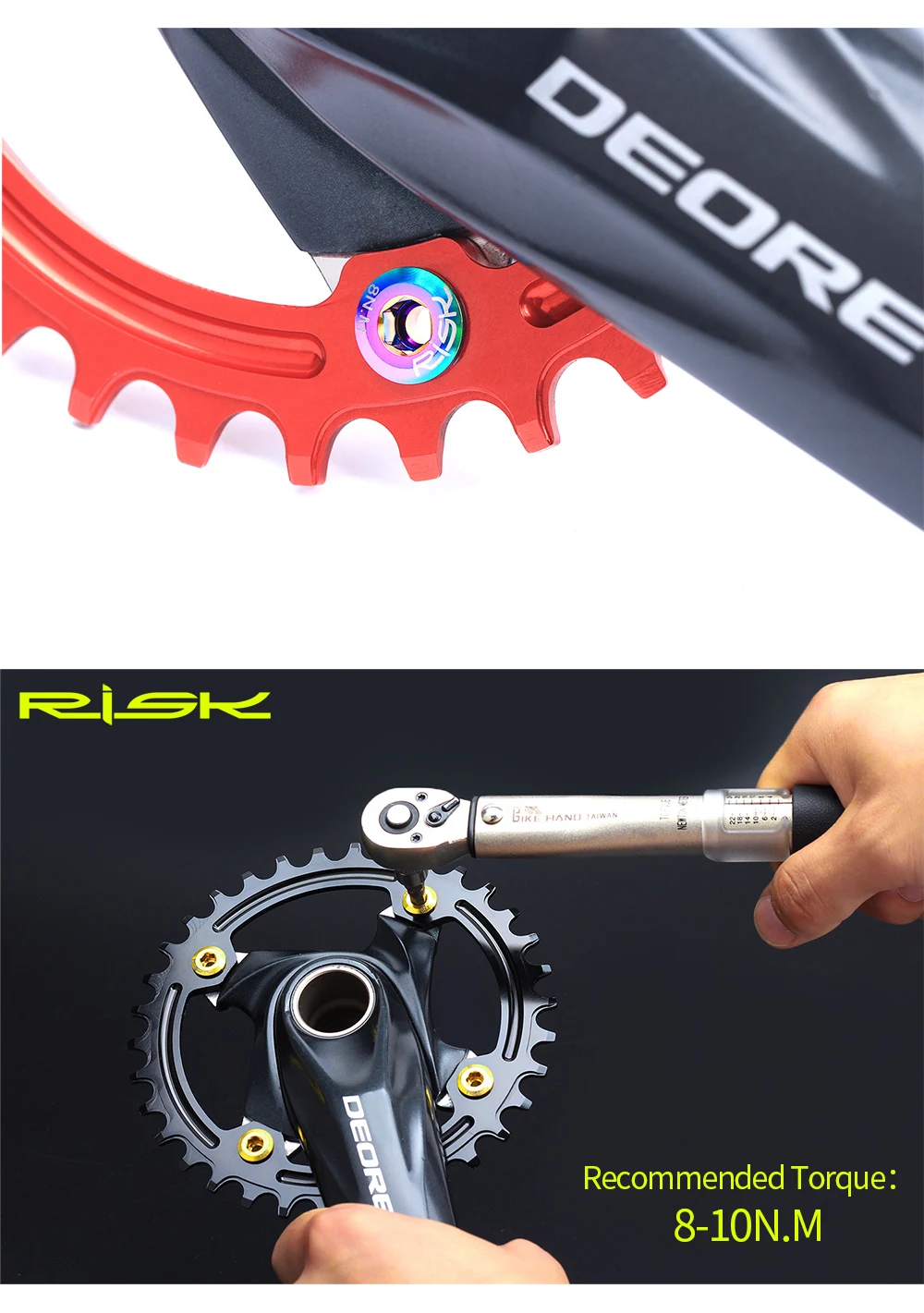 Risiko Fahrrad 104bcd Kettenblatt Schrauben Muttern Titan legierung MTB Mountainbike BMX 110bcd Rennrad Zahnrad Kettenrad Befestigungs schrauben Mutter – Detail 4