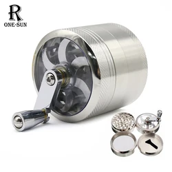 Zinc Alloy Hand Operated Herb Grinder, Spice Mills e Minpers, Triturador de Metal de 4 Camadas para Fumantes, Acessórios para Fumar, Presentes, 55mm