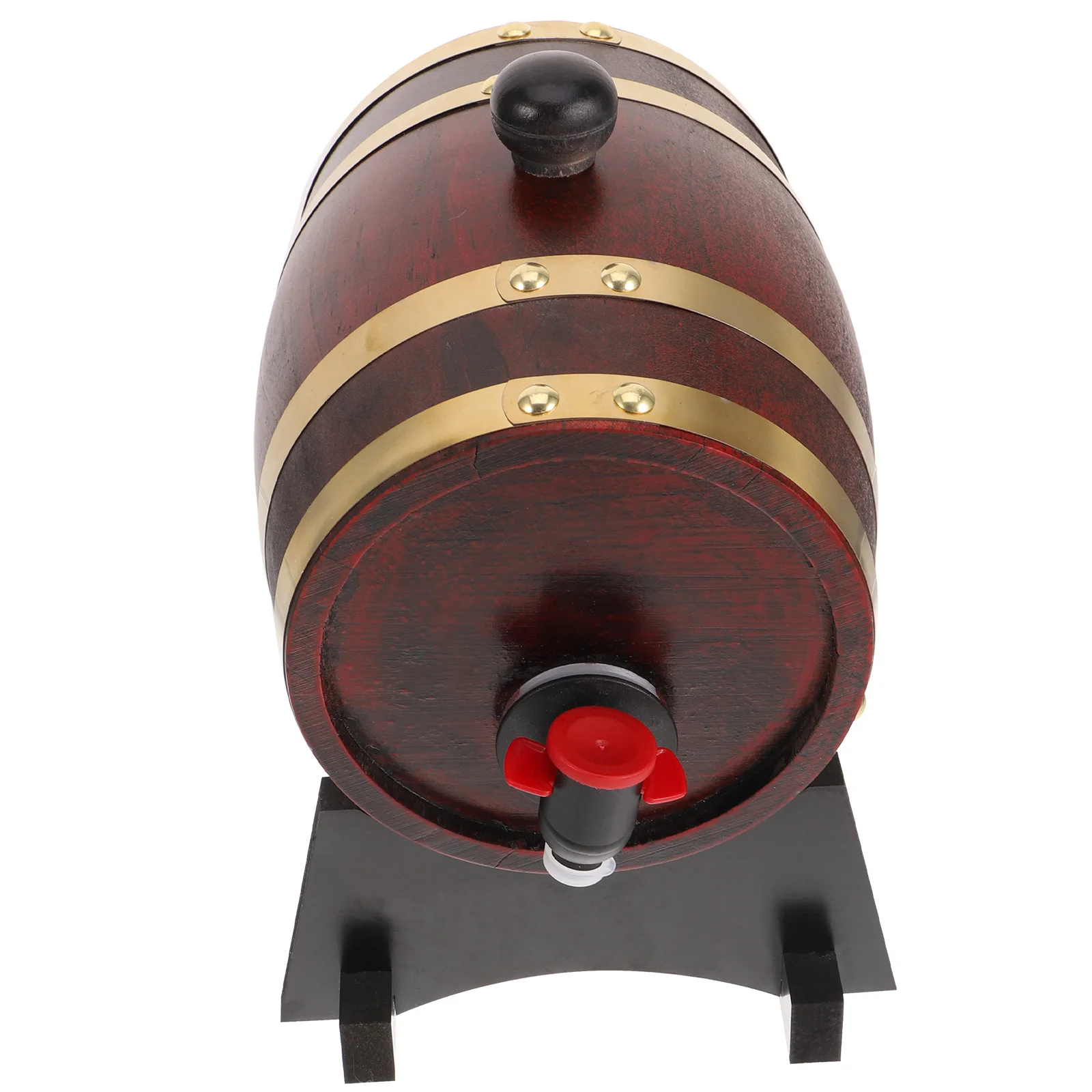 

1L Wood Barrel Red Holder Wooden Beer Barrel Empty Aging Container Bar Dispenser Kitchen Bar Supplies