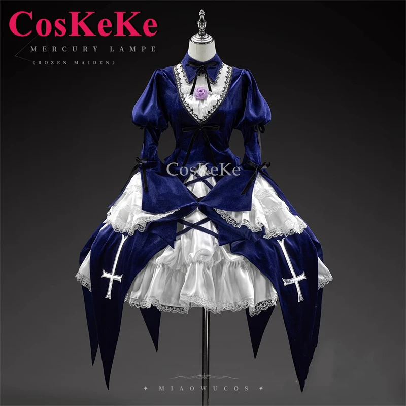 CosKeKe Mercury Lampe Cosplay Anime Rozen Maiden Costume Elegant Gorgeous Formal Dress Activity Party Role Play Clothing S-XL