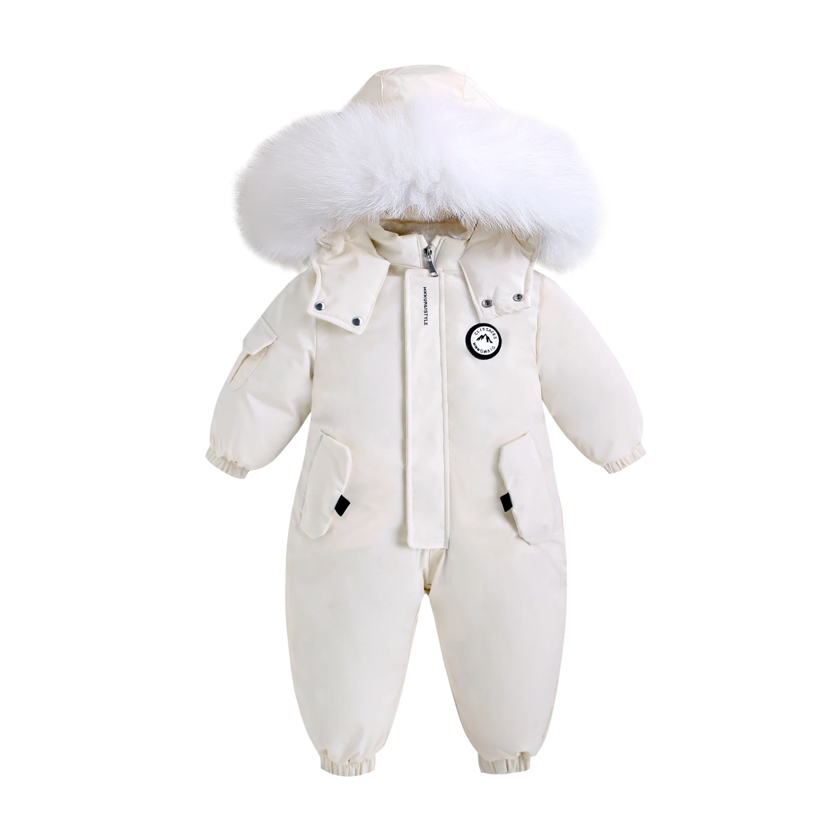 Autumn Winter Baby overcoat Jumpsuit Warm Ski Suit Plus Velvet coat Boy Overalls toddler Girl Clothes Waterproof Children Jacket