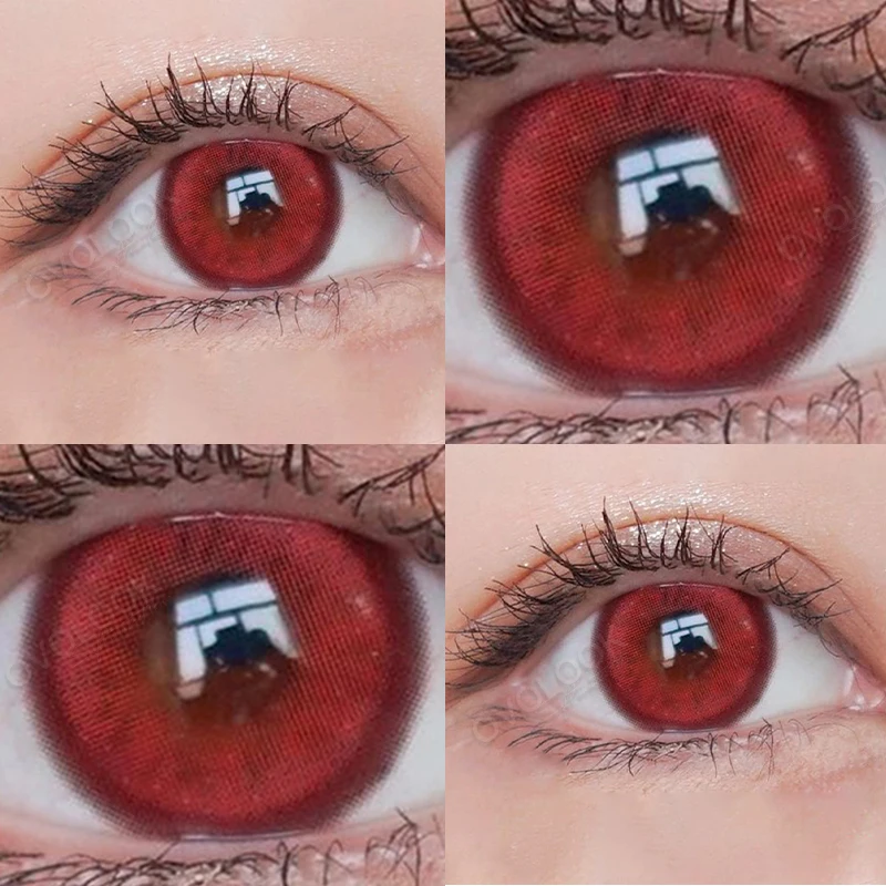 Lentes de contacto de vampiro para miopía, lentillas de colores de Anime para Cosplay, para uso anual, OVOLOOK-1 pares/2 piezas