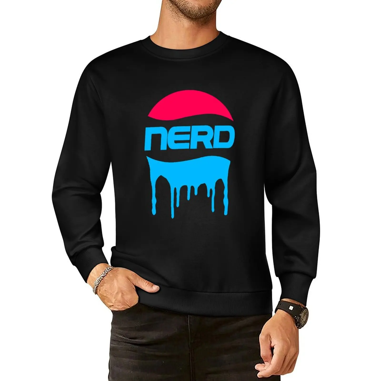 Nerd Blood Fade Pullover Hoodie men's clothes fashion men anime clothing blouse sweatshirts for men