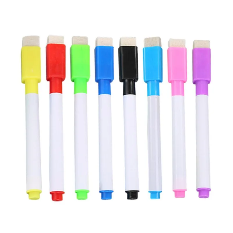 

1 Set Whiteboard Pen With Brush Water-based Small Erasable Rods School Office Supply Graffiti Marker Ellen Brook Art Drawing