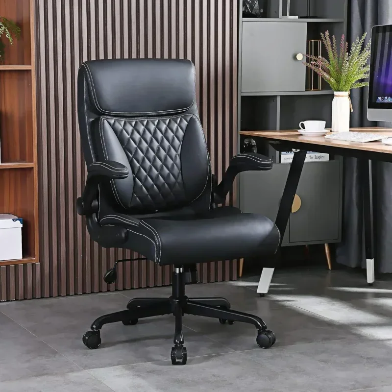 Executive Office Chair, Ergonomic Home Office Desk Chairs, PU Leather Computer Chair with Lumbar Support,