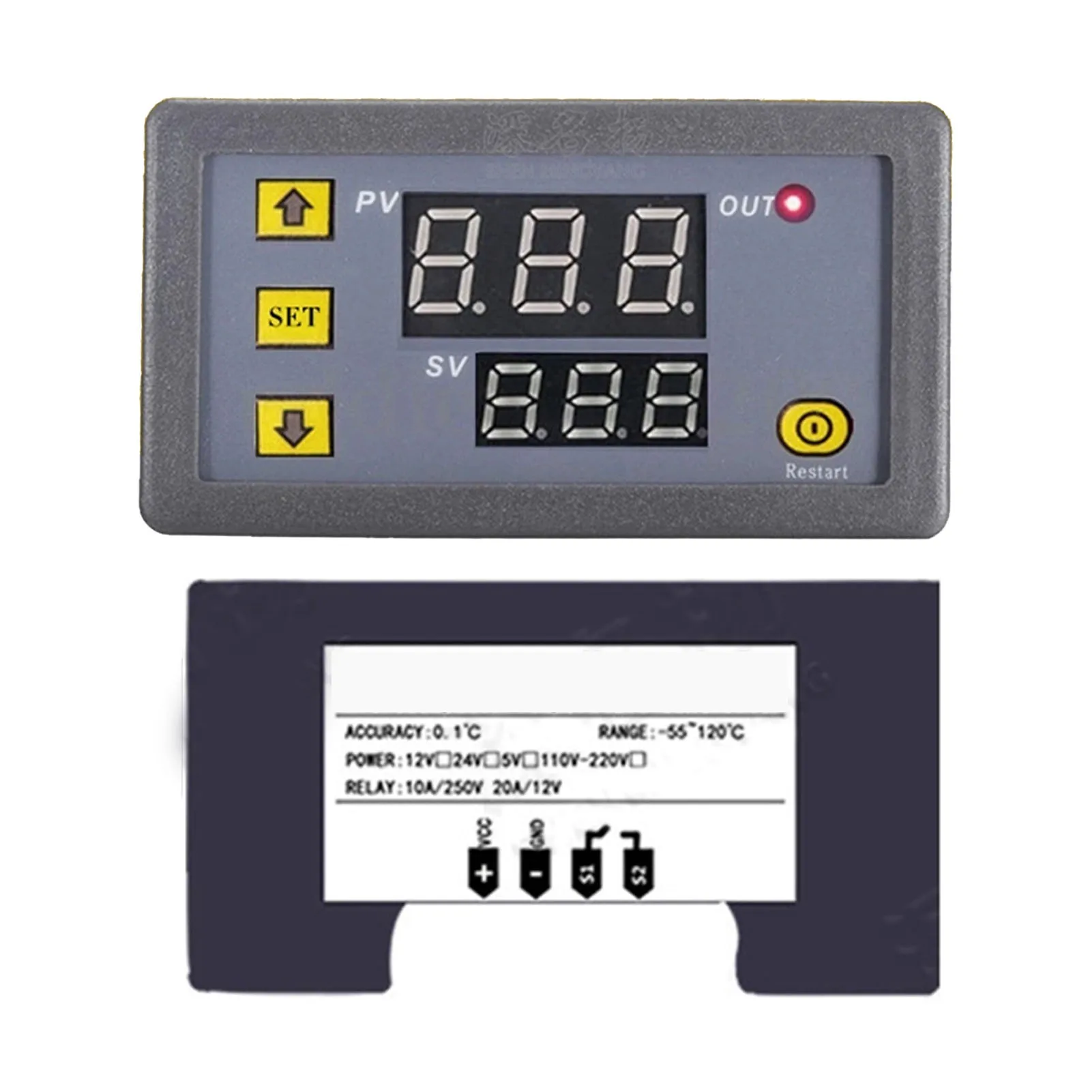 Digital Display Thermostat 1 Way Relay Output ‑50‑110℃ Temperature Controller Module High Accuracy for Cooling Heating